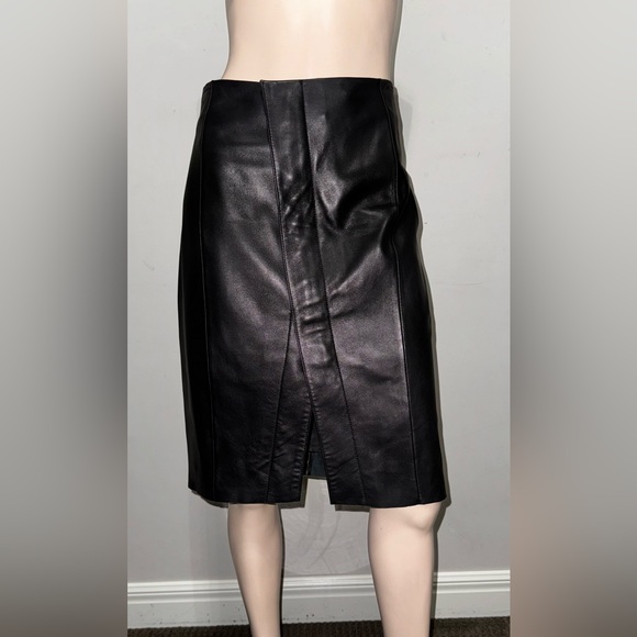Antonio Melani Black Leather Pencil Skirt M - Picture 14 of 14
